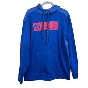 Chicago Cubs Men Hoodie Sweatshirt MLB Genuine Merchandise Pocket Blue Red Sz L*